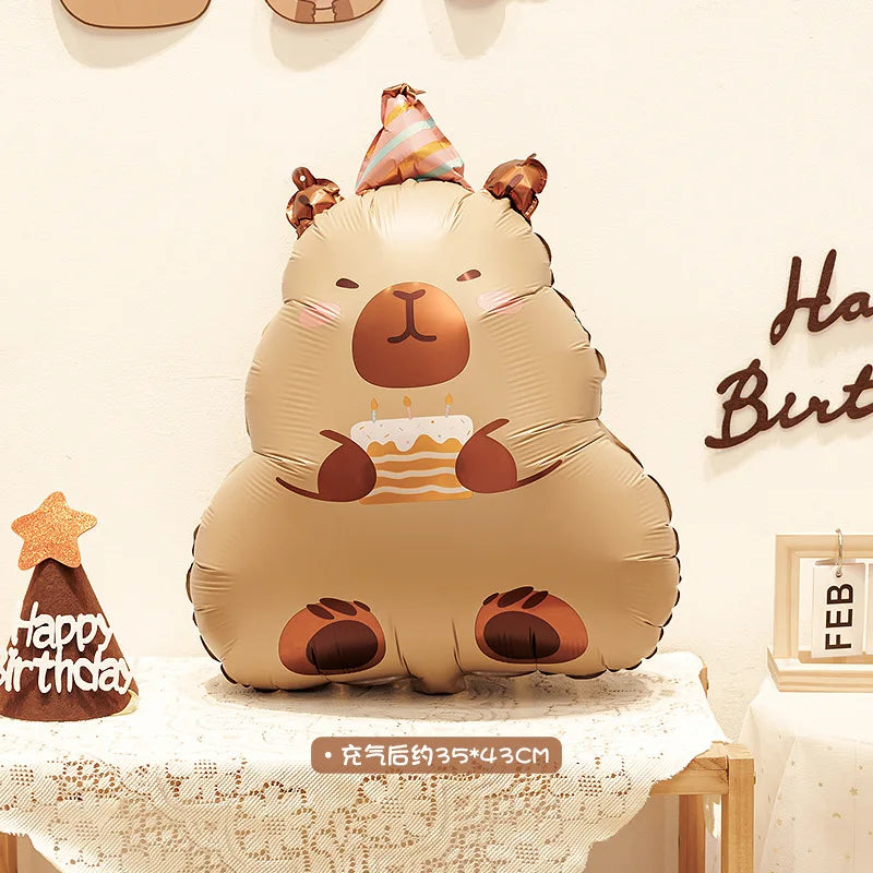 Cute Capybara Foil Balloons – Birthday & Party Decor
