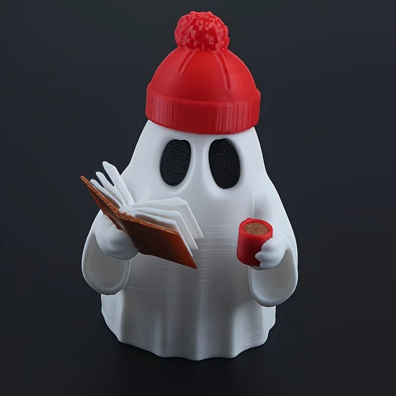 Little Ghost Reading Figurine
