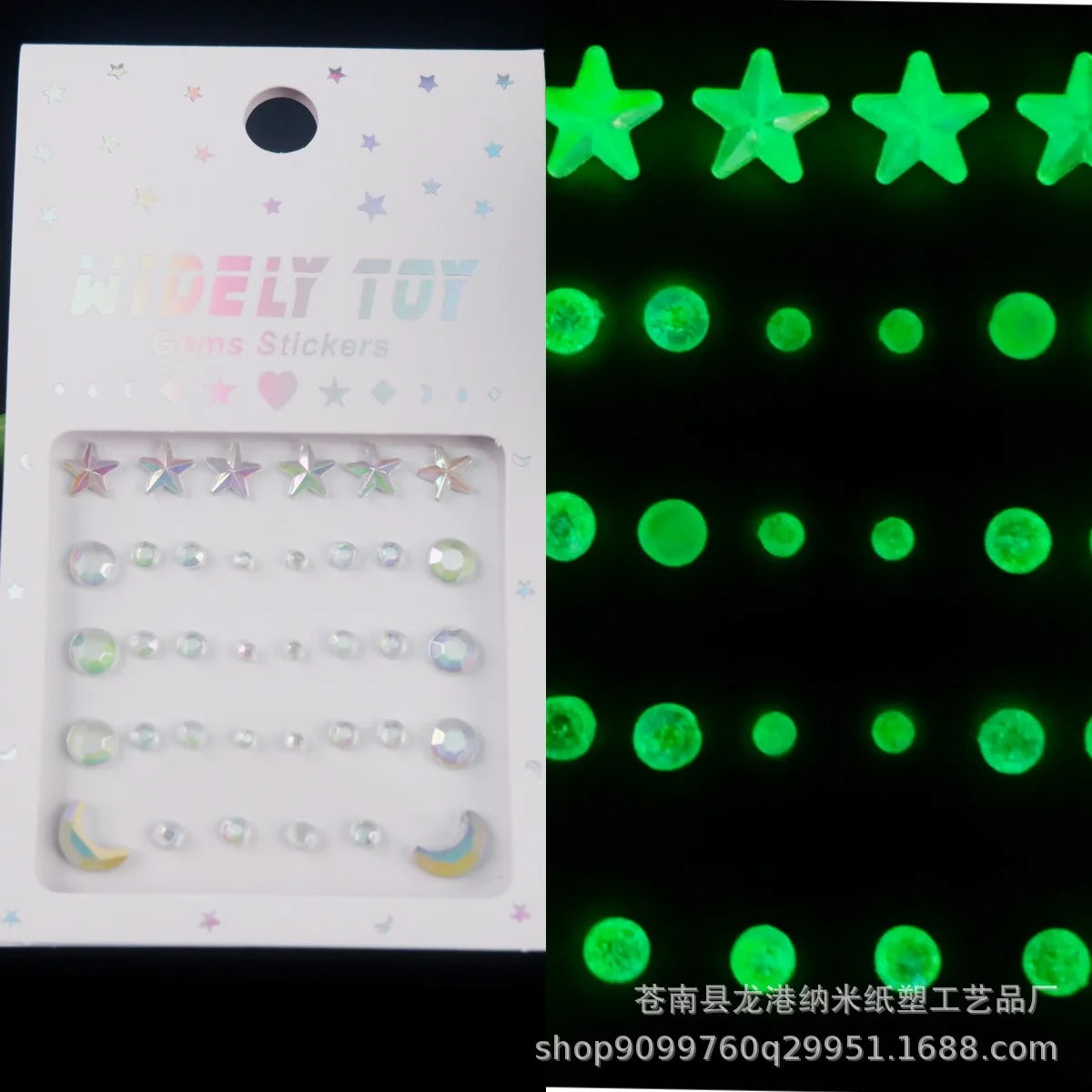 Glow-in-the-Dark Festival Face Gems