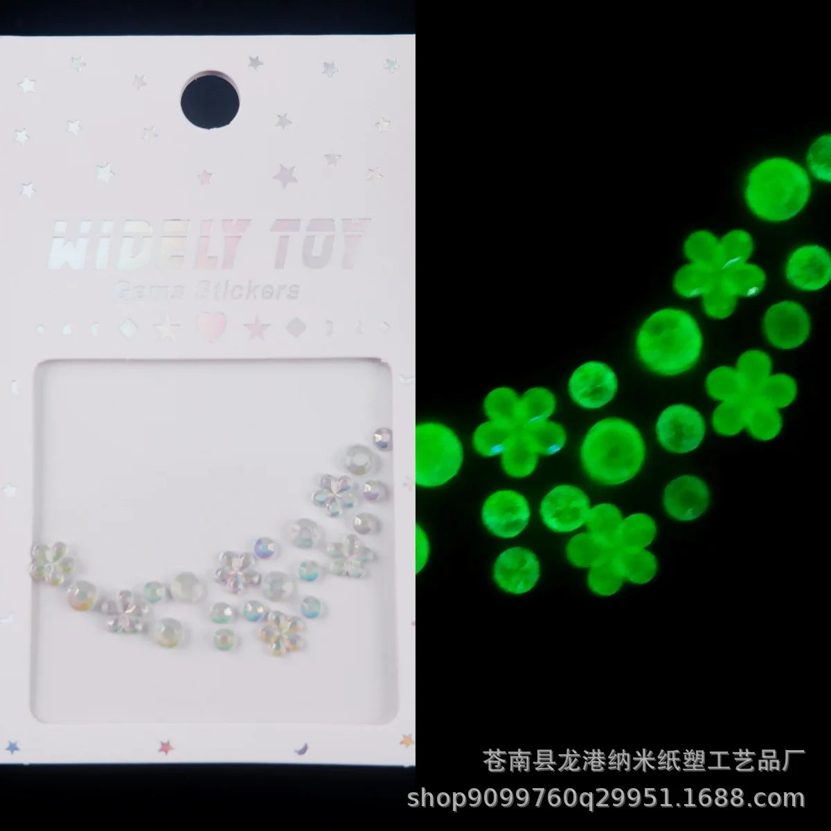Glow-in-the-Dark Festival Face Gems