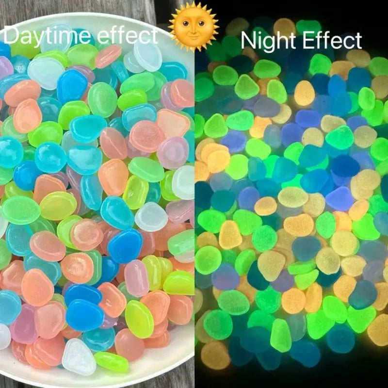 100-Piece Glow-in-the-Dark Garden Pebbles