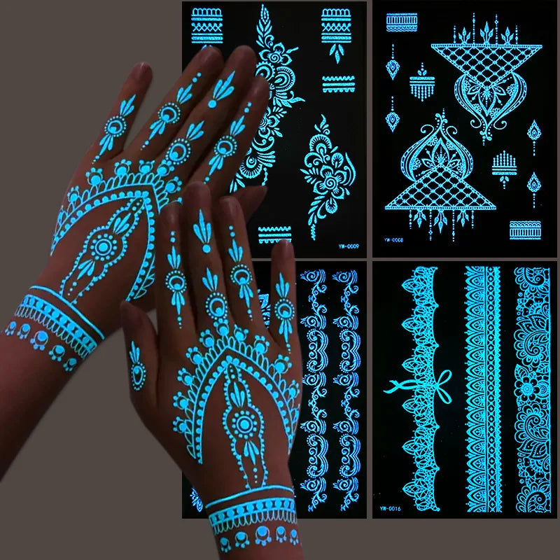 Glow-in-the-Dark Temporary Tattoo Sets