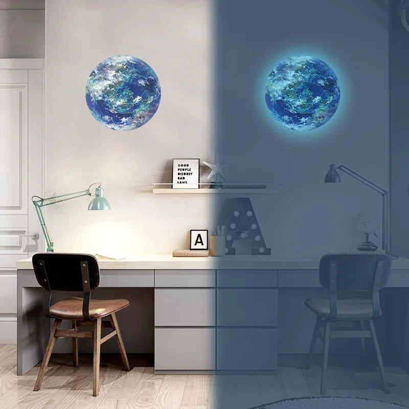 Glow-in-the-Dark Moon & Earth Wall Stickers