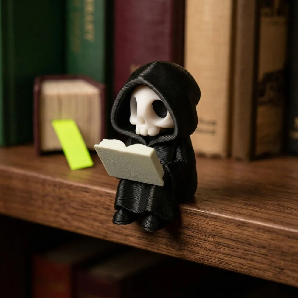 Tiny Reading Ghost Figurine
