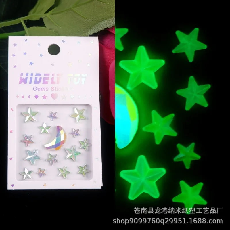 Glow-in-the-Dark Festival Face Gems