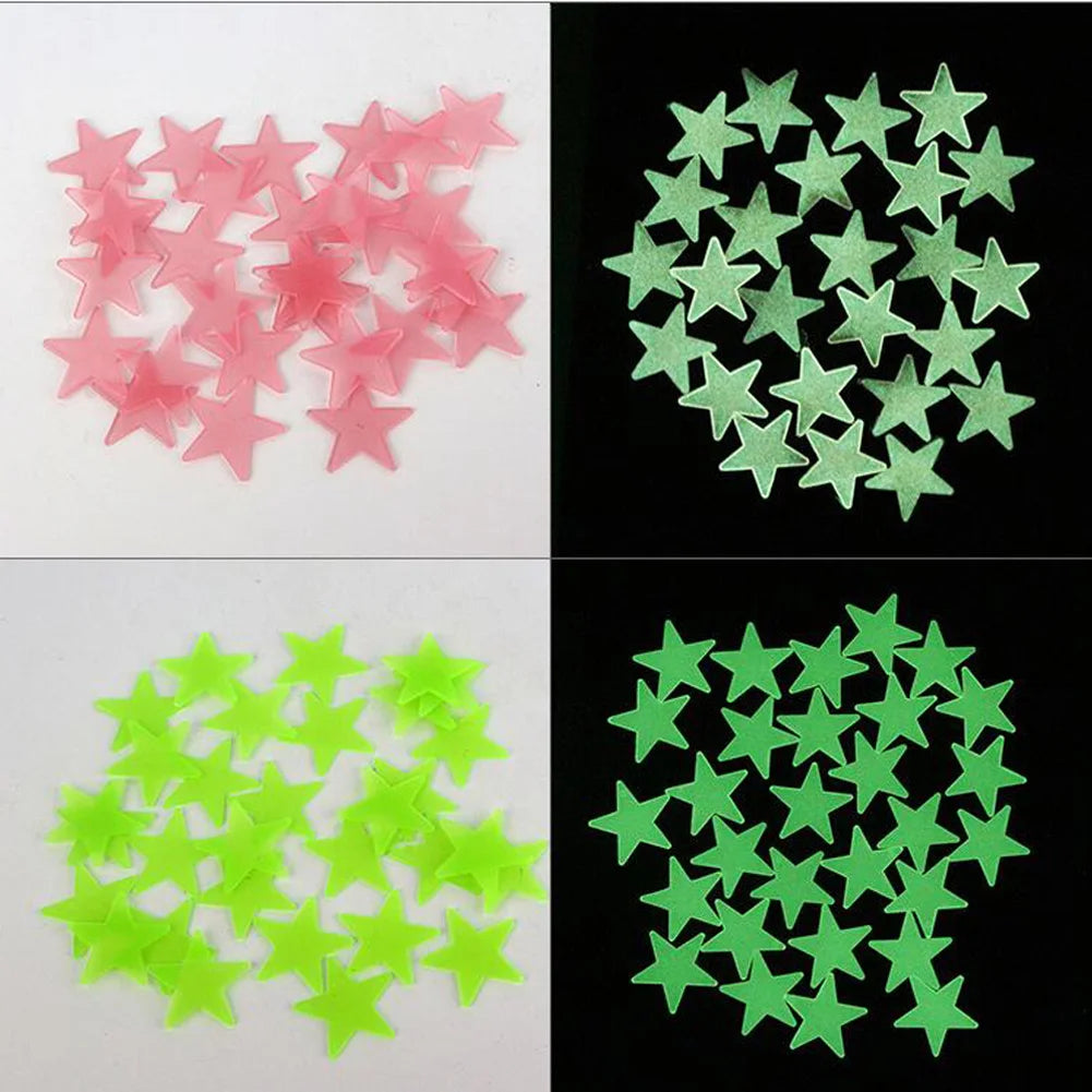 100-Piece Glow-in-the-Dark Star Wall & Ceiling Stickers