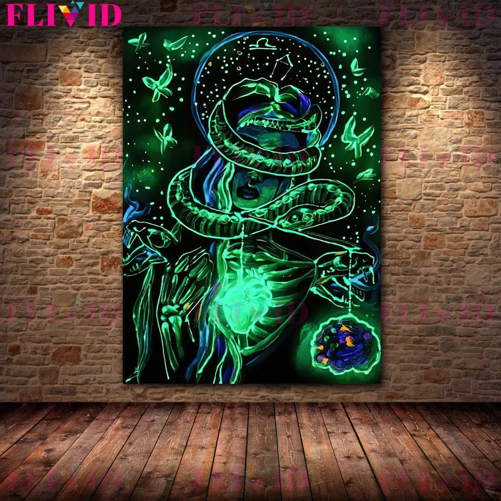 Glow-in-the-Dark Zodiac & Witchy Wall Art