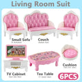 Mini Pink Dollhouse Furniture Set