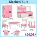 Mini Pink Dollhouse Furniture Set