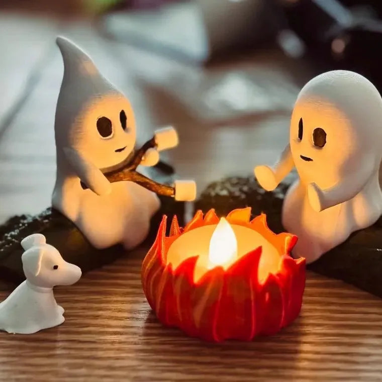 Ghost Campfire Halloween Figurine Set
