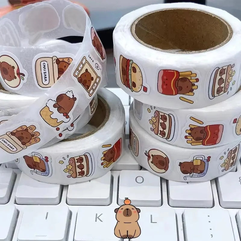 Capybara sticker roll for scrapbooking
