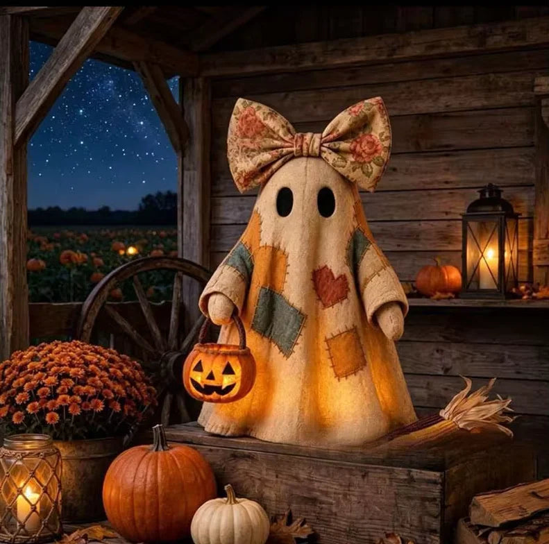 Patchwork Ghost Halloween Decoration