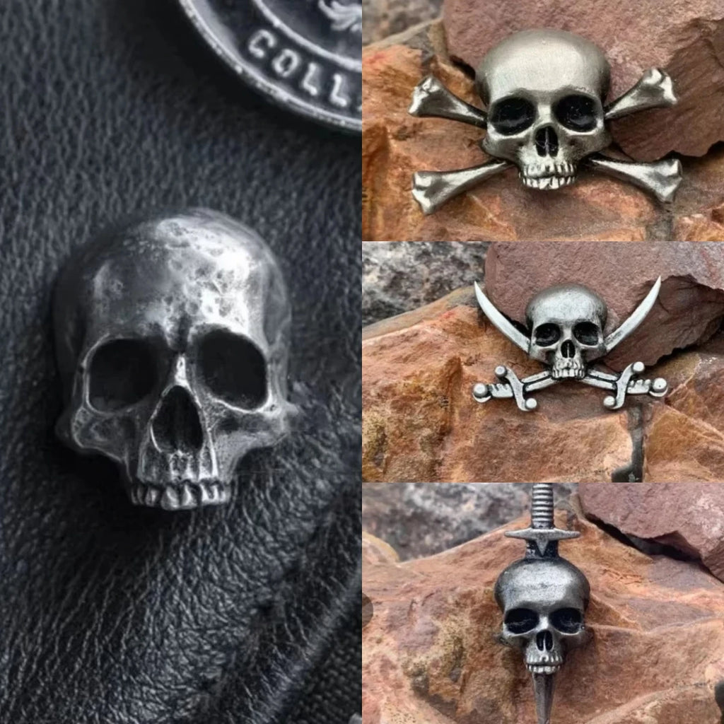 Gothic skull lapel pin Halloween skeleton brooch